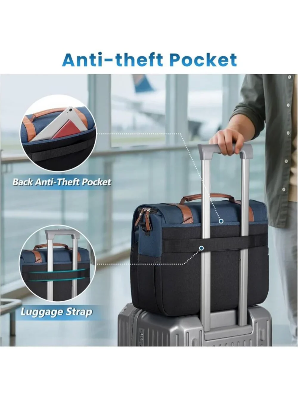 Stylish Water-Resistant Laptop Messenger Bag with USB Port | 15.6